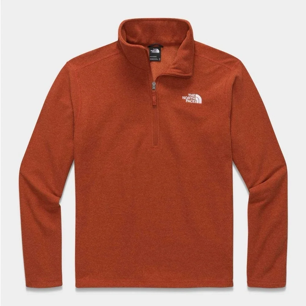 The North Face Men’s Fleece Pullover Textured Cap Rock Picante Red Heather sz S